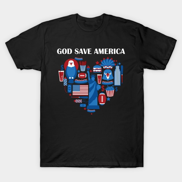 God Save America T-Shirt by Dizzyland